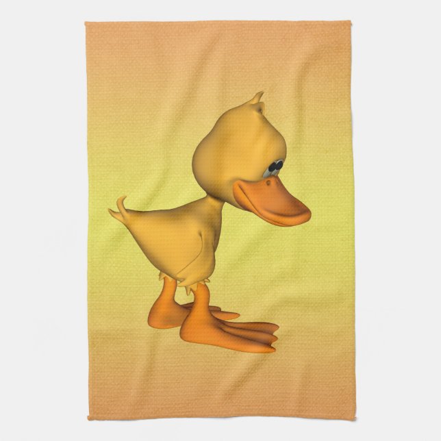 Paño De Cocina Pato de dibujos animados amarillo (Vertical)