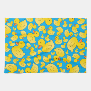 Paño De Cocina Patos lindos del caucho del azul de cielo