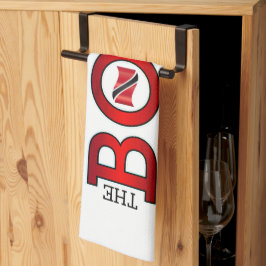 Paño De Cocina Patriotic BOSS Trinidad Flag and NAME on WHITE