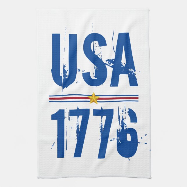 Paño De Cocina Patriótico de USA 1776 (Vertical)