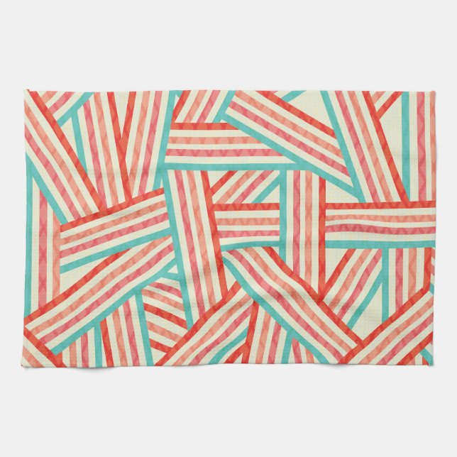 Paño De Cocina Patrón abstracto a rayas coloridas (Horizontal)