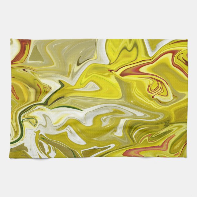 Paño De Cocina Patrón abstracto amarillo (Horizontal)