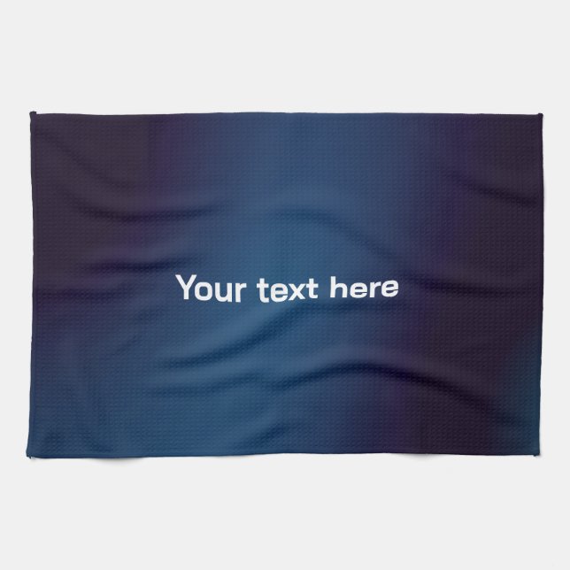 Paño De Cocina Patrón abstracto azul oscuro | Añadir texto (Horizontal)