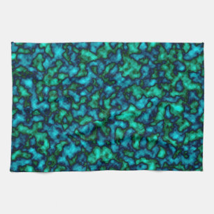 Paño De Cocina Patrón abstracto azul y verde