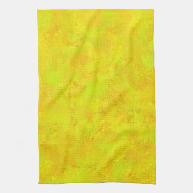 Paño De Cocina Patrón abstracto de naranja amarillo verde (Vertical)