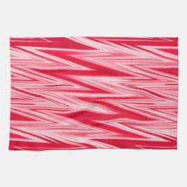 Paño De Cocina Patrón abstracto en zigzag de tonos rojos