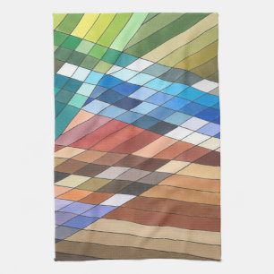 Paño De Cocina Patrón Abstracto Geométrico Pintado a Mano