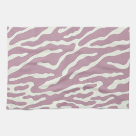 Paño De Cocina Patrón abstracto moderno de líneas onduladas rosad