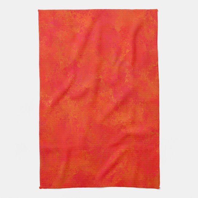 Paño De Cocina Patrón abstracto naranja rojo (Vertical)