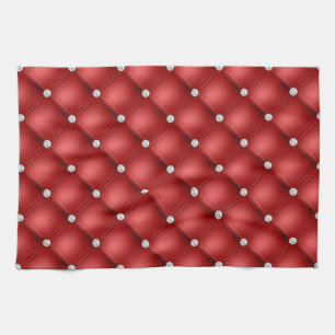 Paño De Cocina Patrón acolchado de diamante rojo de lujo