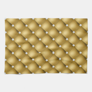 Paño De Cocina Patrón acolchado de diamantes de oro de lujo