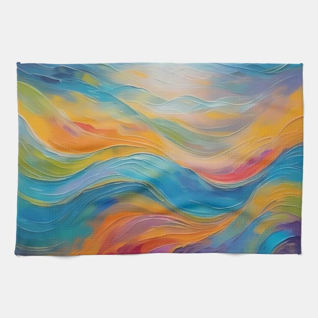 Paño De Cocina Patrón amarillo azul oscuro brillante (Horizontal)