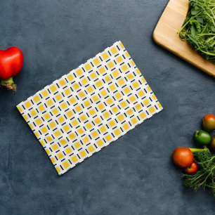 Paño De Cocina Patrón amarillo revestido