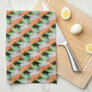 Paño De Cocina Patrón animal del salamandra del Naranja de Eft Ro