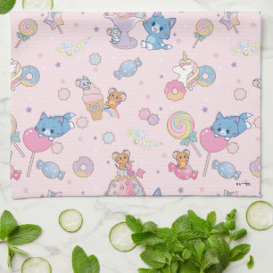 Paño De Cocina Patrón Anime Tom, Jerry y Tuffy Candyland