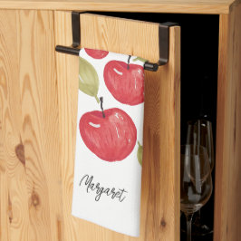 Paño De Cocina Patrón Apple Watercolor Pintado a Mano