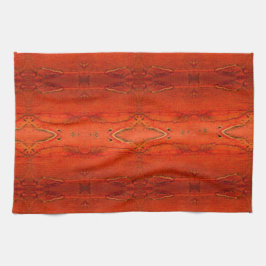 Paño De Cocina Patrón Azteca Naranja