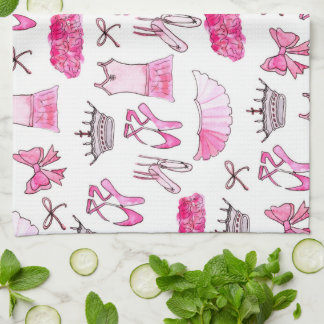 Paño De Cocina Patrón Ballerina en acuarela