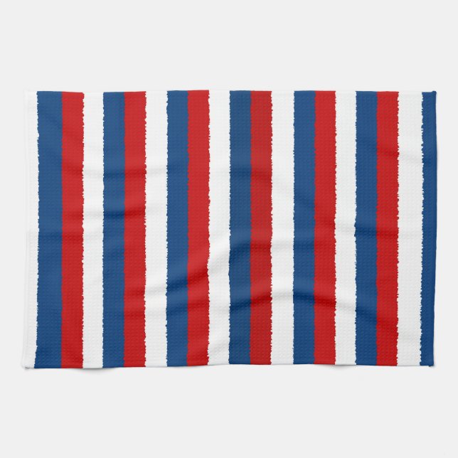 Paño De Cocina Patrón blanco azul rojo (Horizontal)