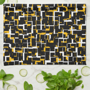 Paño De Cocina Patrón blanco y negro digital