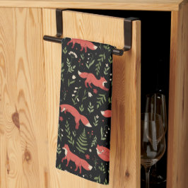 Paño De Cocina Patrón Botánico de Woodland Fox