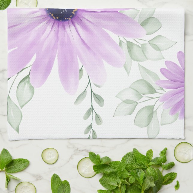 Paño De Cocina Patrón botánico floral primavera colorido (Doblado)