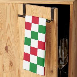 Paño De Cocina Patrón clásico de ajedrez de Navidad