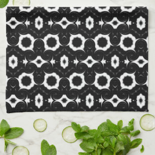Paño De Cocina patrón clásico de negro y blanco