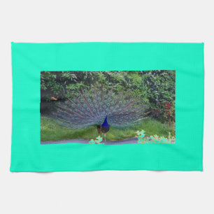 Paño De Cocina Patrón colorido Pájaros Peacock Arte Destino indio