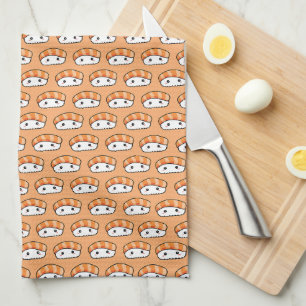 Paño De Cocina Patrón continuo de nigiri sushi Kawaii lindo