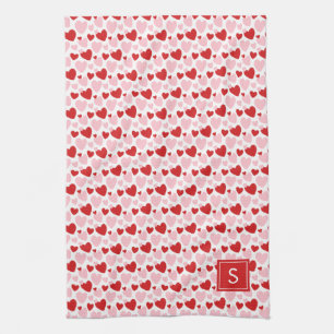 Paño De Cocina Patrón Corazón Rojo Rojo Alucinado Cuto Personal