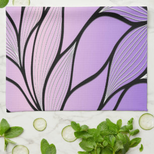 Paño De Cocina Patrón creativo de hojas púrpura perlescente