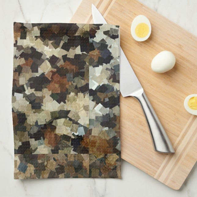 Paño De Cocina Patrón cuadrado negro estilo leopardo (Doblado Cuarto)