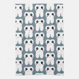 Paño De Cocina Patrón curtido de dientes dentales sonrientes