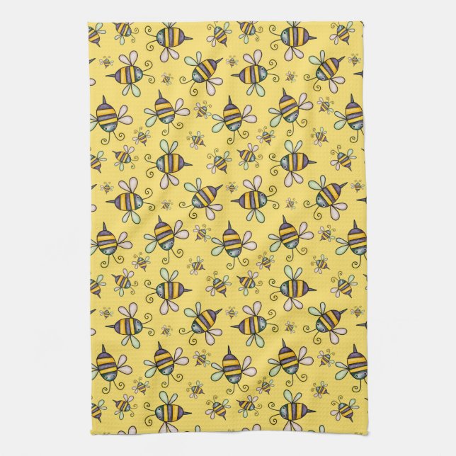 Paño De Cocina Patrón de abeja bumble (Vertical)
