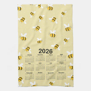 Paño De Cocina Patrón de abejas de miel amarilla 2026
