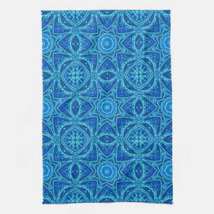 Paño De Cocina Patrón de acuarela abstracta - Azul denso