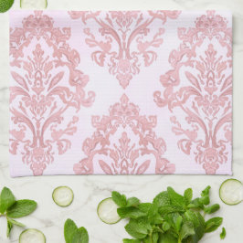 Paño De Cocina Patrón de acuarela damasco victoriano rosa bonito