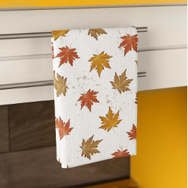 Paño De Cocina Patrón de acuarela de hojas de otoño