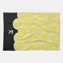 Paño De Cocina Patrón de acuarela de limón Slices