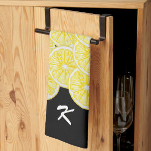 Paño De Cocina Patrón de acuarela de limón Slices