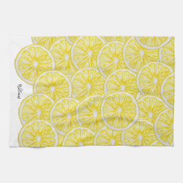 Paño De Cocina Patrón de acuarela de limoneros personalizados