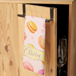 Paño De Cocina Patrón de acuarela de macarones personalizado