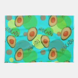 Paño De Cocina Patrón de aguacate fresco y divertido