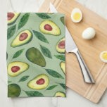 Paño De Cocina Patrón de Aguas Realistas<br><div class="desc">Hermoso ilustracion aguacate acuarela.</div>