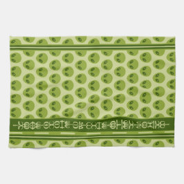 Paño De Cocina Patrón de Alien Verde Cubierto con tu nombre en gl