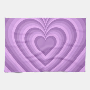 Paño De Cocina Patrón de amor cardíaco hipnótico púrpura
