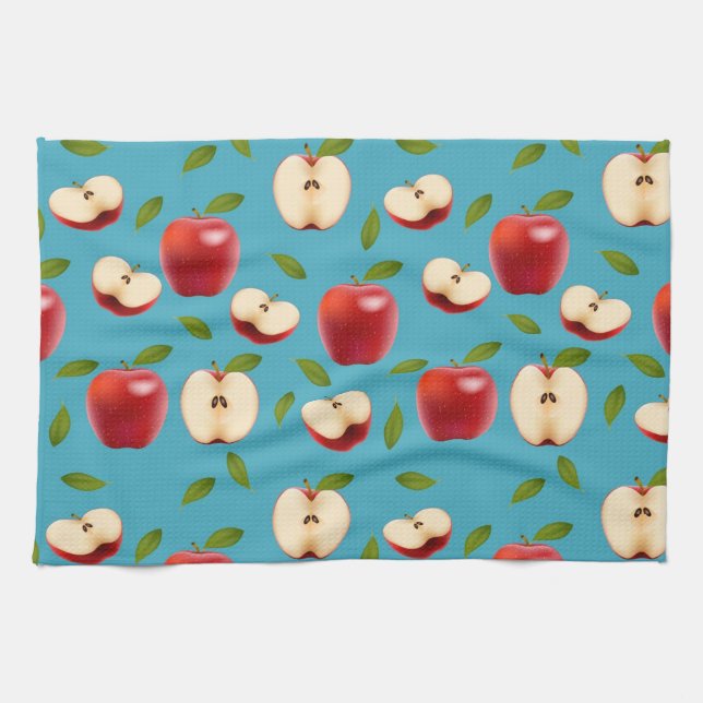 Paño De Cocina Patrón de Apple Rojo (Horizontal)