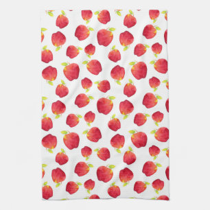 Paño De Cocina Patrón de Apple rojo color agua