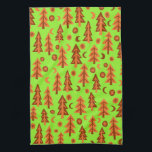 Paño De Cocina Patrón de árbol de pino de las estrellas de la lun<br><div class="desc">Decore su cocina con esta toalla fresca. ¡Hace unas fabulosas vacaciones,  un hogar cálido,  un cumpleaños o un regalo de boda! Puede personalizar y agregar texto también. Revisa mi tienda por muchos más colores y patrones!</div>